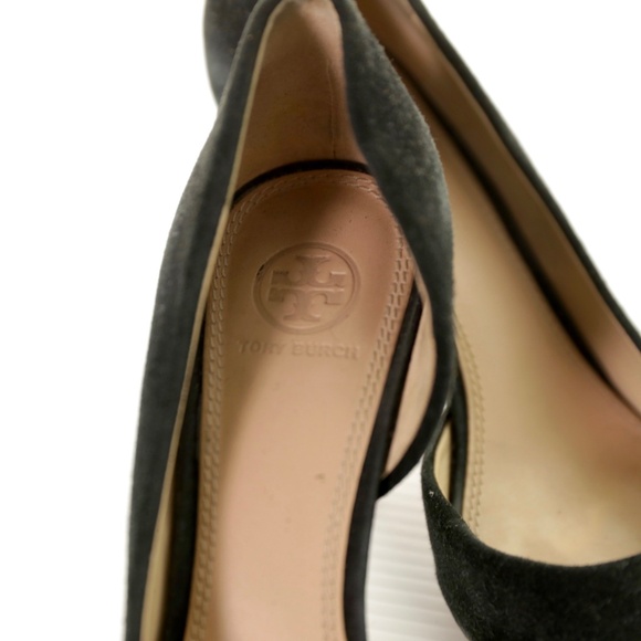Tory Burch Classic Half D’Orsay Soho Lux Suede Black Pumps Heels Womens 9M - Picture 6 of 9